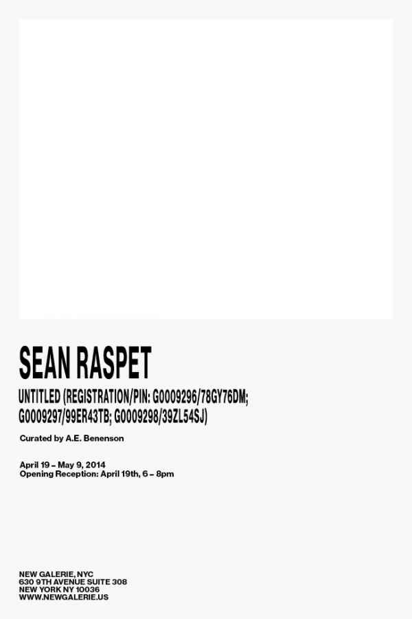 Event poster. Sean Raspet, Untitled (cropped)