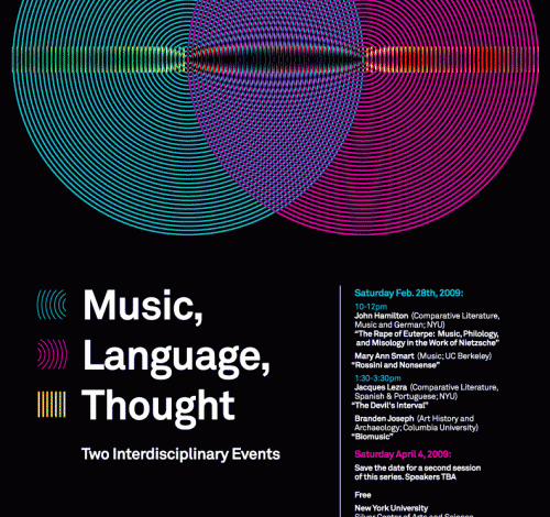 Event poster. Music, Language, Thought: Two Interdisciplinary Events (500x470)