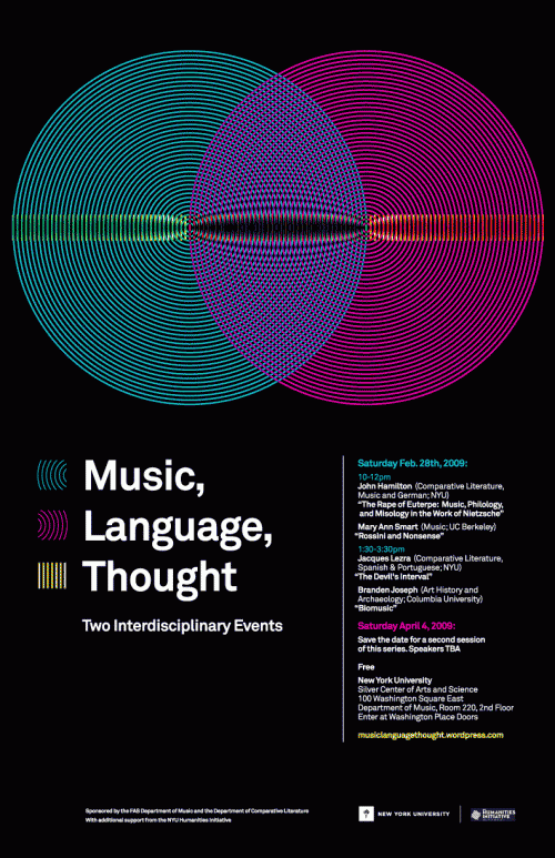 Event poster. Music, Language, Thought: Two Interdisciplinary Events (500x470)