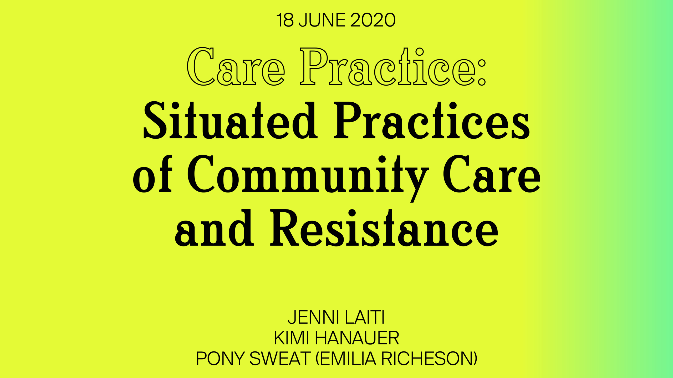 Care Practice: Recipes for Resilience