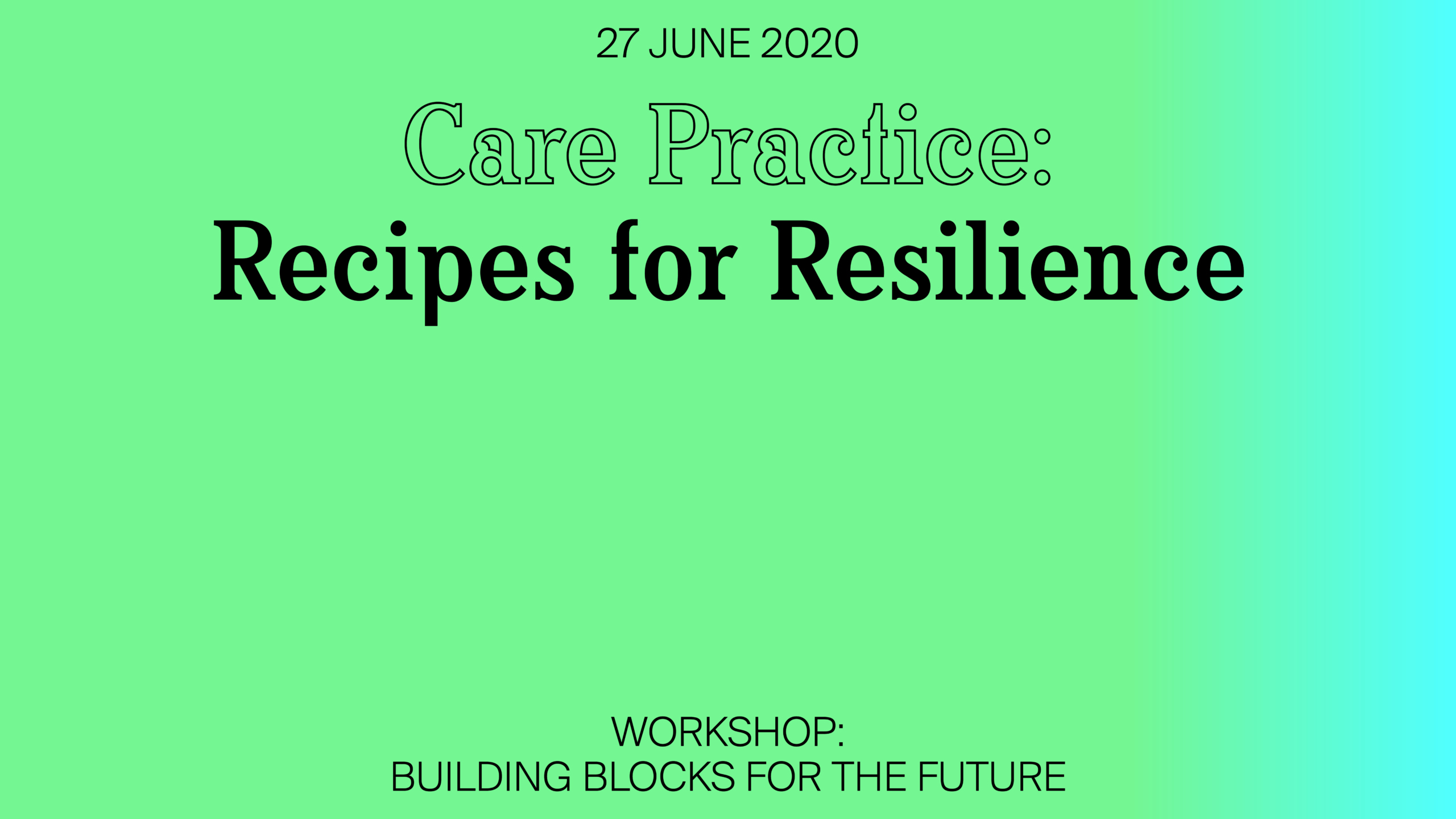 Care Practice: Recipes for Resilience