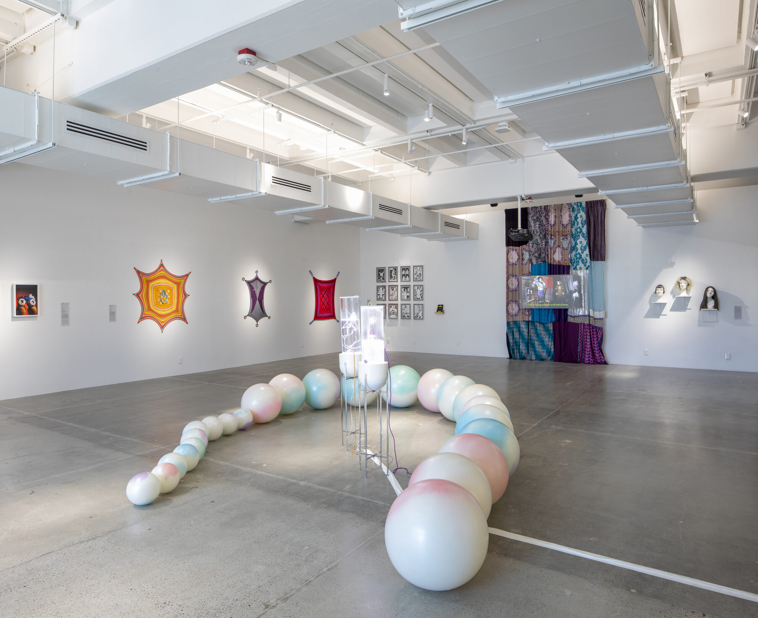Installation view, ARE WE NOT DRAWN ONWARD TO NEW ERA, Mandeville Art Gallery,  March 4-June 18, 2023. Photo: John Durant